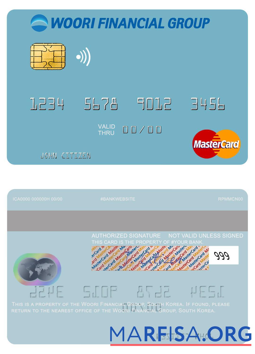 Downloadable South Korea Woori Financial Group mastercard sample